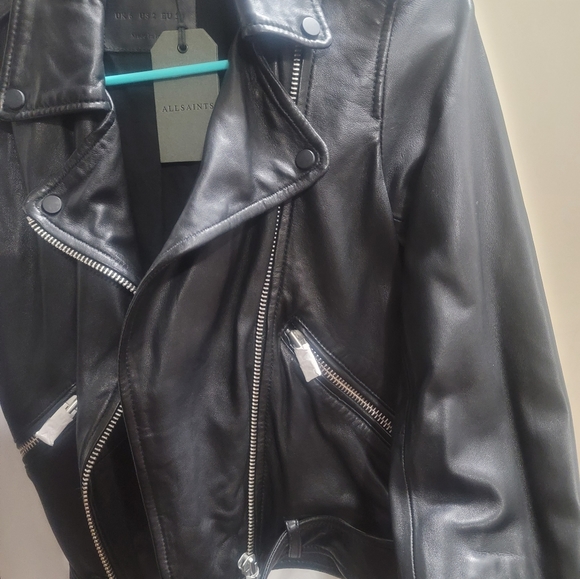 ALLSAINTS Balfern Leather Biker Jacket - Picture 8 of 10
